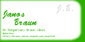 janos braun business card